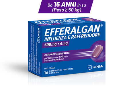 EFFERALGAN Influenza e raffreddore 500mg + 4mg